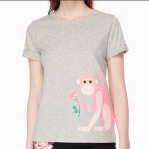 Kate Spade NY Broome Street Monkey Tee Grey xxs